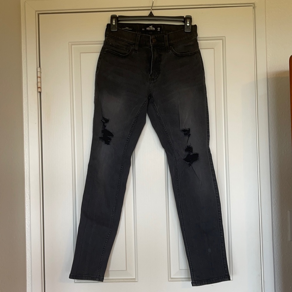 Men’s Hollister Skinny Black Ripped Jeans
